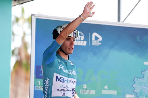 Italy s Alessandro Fancellu of MBH Bank CSB Telecom Fort biancoverdeblu jersey during the Giro d™Abruzzo, stage 4 from Silvi to Controguerra (182 km) - Abruzzo, Italy - Friday, September 18, 2026. - cycling.  Copyright: xMassimoxPaolone LaPressex