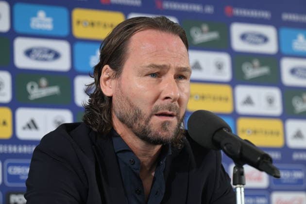 The press conference, PK, Pressekonferenz of the Czech national soccer team and the Under-21 team regarding the roster for the September and October matches, was held in Prague, Czech Republic, on September 18, 2026. On the photo speaks Pavel Nedved, general manager of the national soccer teams. (CTKxPhoto KaterinaxSulova) CTKPhotoP2026091803412  CTKPhotoP2026091803412