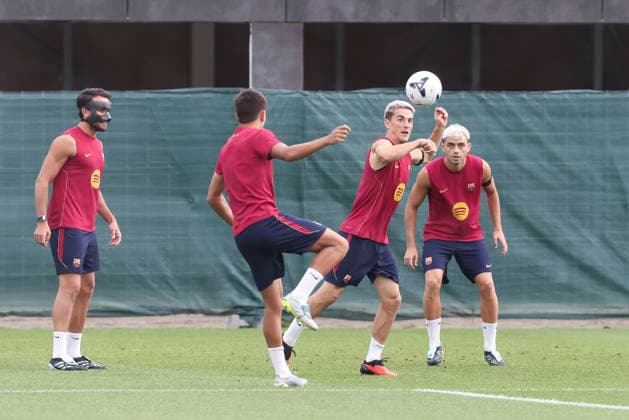 September 18, 2026, Sant Joan Despi, Barcelona, Spain: Eric Garcia, Gavi and Pedri during the training day of FC Barcelona, Barca ahead the Spanish League, Laliga EA Sports, football match against Sevilla FC at Ciudad Esportiva Joan Gamper on September 18, 2026 in Sant Joan Despi, Barcelona, Spain. FC Barcelona Training And press conference, PK, Pressekonferenz - LaLiga EA Sports - ZUMAa181 20260918_zaa_a181_004 Copyright: xJavierxBorregox