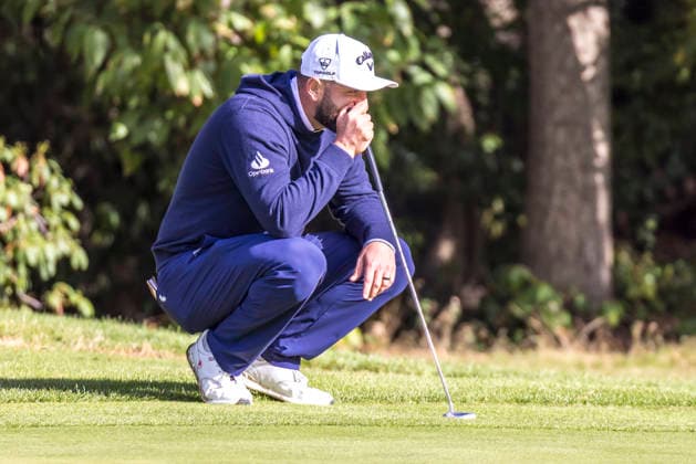 Golf - DP World Tour (European Tour) ˜Rolex Series™ - 2026 BMW PGA, Golf Herren Championship - Second Round - West Course, Wentworth Club - Friday 18th September 2026 Jon Rahm (SPA) ponders his putt as he misses out on making the cut for the weekend COLORSPORT DANIEL BEARHAM  cspDB_BMWPGA_R2_180926_
