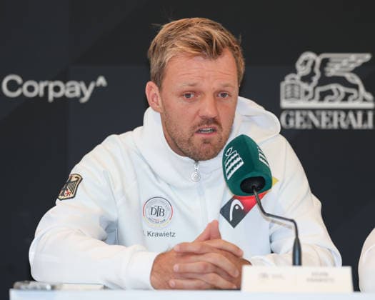 Davis Cup Draw Ceremony Germany vs. Croatia, Team Germany Kevin Krawietz, Heristo Arena, Halle Westf., Germany Tennis - Davis Cup 20026 - Davis Cup - Heristo Arena - Halle West - Northrhine Westphalia - Germany - 18 September 2026. Copyright: xJuergenxHasenkopfx