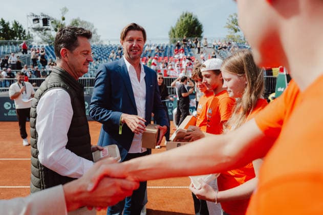 TENNIS - Davis Cup, AUT vs BEL VIENNA,AUSTRIA,18.SEP.26 - TENNIS - ITF Davis Cup, qualification round 2, Austria vs Belgium. Image shows participants.  GEPAxpictures xAlexanderxSolc