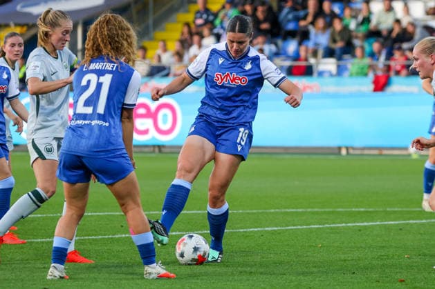 Svenja Julia Fölmli (TSG 1899 Hoffenheim, 19) am Ball Fussball: Google Pixel Frauen-Bundesliga, 5. Spieltag, TSG 1899 Hoffenheim vs. VfL Wolfsburg am 18.09.2026 in Hoffenheim (Dietmar-Hopp-Stadion), Deutschland Hoffenheim Dietmar-Hopp-Stadion Deutschland Copyright: xFranzxReindelx