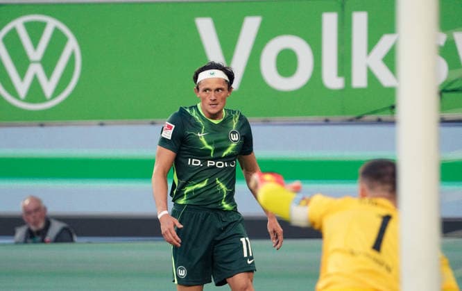 Deutschland:Fussball 2.Bundesliga 2026 2027, 6.Spieltag VfL Wolfsburg vs SV Darmstadt 98 - Volkswagen Arena (Wolfsburg): Mimik, Gesichtsausdruck, Emotion Fabian Reese (VfL Wolfsburg, 11) Copyright: xAymanxAlahmedx
