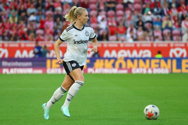 18.09.2026, xusrbx, Fussball Google Pixel Frauen-Bundesliga, FSV Mainz 05 - Eintracht Frankfurt v.l. Danique Tolhoek (Eintracht Frankfurt, 22),Aktion, Einzelbild, Freisteller, Mainz