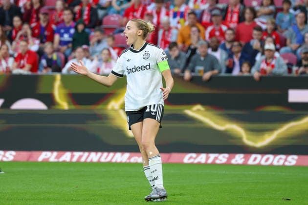 18.09.2026, xusrbx, Fussball Google Pixel Frauen-Bundesliga, FSV Mainz 05 - Eintracht Frankfurt v.l. Laura Freigang (Eintracht Frankfurt, 10),unzufrieden, enttaeuscht, niedergeschlagen, frustriert, Mainz