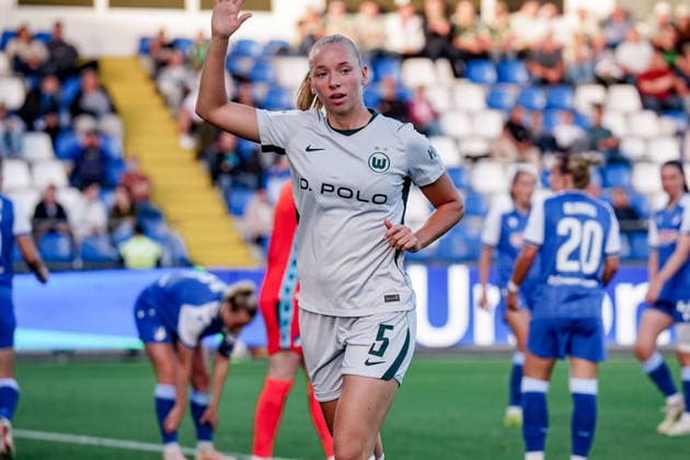 Deutschland: Fussball Saison 2026 2027 , Google Pixel Frauen-Bundesliga , 5. Spieltag , TSG 1899 Hoffenheim vs. VfL Wolfsburg - Dietmar-Hopp-Stadion (Hoffenheim) : Ella Peddemors (VfL Wolfsburg, 5) Mimik, Gesichtsausdruck, Emotion, Geste, Gestik, Emotion Hoffenheim Dietmar-Hopp-Stadion Deutschland Germany Copyright: xBennetxLongx