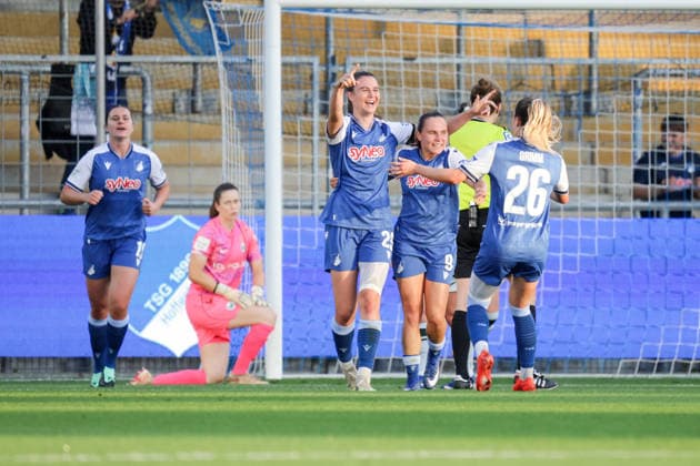 18.09.2026, xgrfx, Fussball Google Pixel Frauen-Bundesliga, TSG Hoffenheim Frauen - VfL Wolfsburg v.l. Tor, Chiara Hahn (TSG Hoffenheim) Hoffenheim
