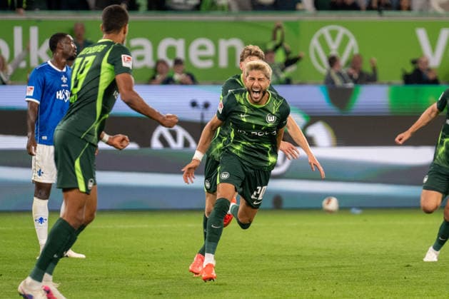 Deutschland: Fussball 2. Bundesliga, 6. Spieltag 2026 2027, VfL Wolfsburg - SV Darmstadt 98 am 18.09.2026 in Wolfsburg (Volkswagen Arena): Tor zum 4:1 Muhammed Damar (VfL Wolfsburg, 20) Jubel, Freude, Torjubel, Emotionen Copyright: xSvenxHeidmannx