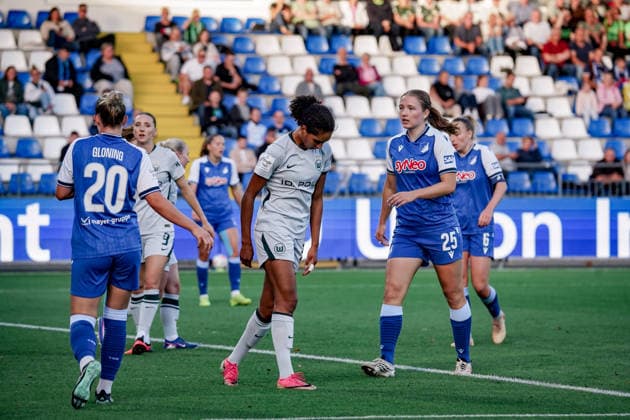 Deutschland: Fussball Saison 2026 2027 , Google Pixel Frauen-Bundesliga , 5. Spieltag , TSG 1899 Hoffenheim vs. VfL Wolfsburg - Dietmar-Hopp-Stadion (Hoffenheim) : Cora Zicai (VfL Wolfsburg, 28) Mimik, Gesichtsausdruck, Emotion Hoffenheim Dietmar-Hopp-Stadion Deutschland Germany Copyright: xBennetxLongx