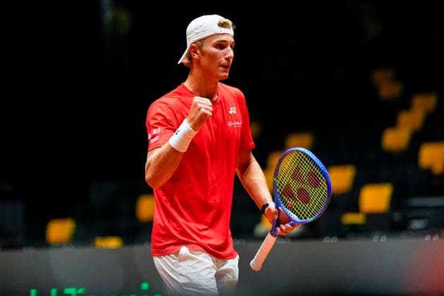 Davis Cup, Norway vs. China, Trondheim, September 18, 2026. Nikolai Budkov Kjaer during the Davis Cup match between Norway and China at Spektrum in Trondheim on Friday evening. Photo by Ole Martin Wold, NTB, Trondheim, Norway. EDITORIAL USE ONLY. RESTRICTED USE FOR BETTING COMPANIES.  Copyright: xOlexMartinxWoldx xNTBx
