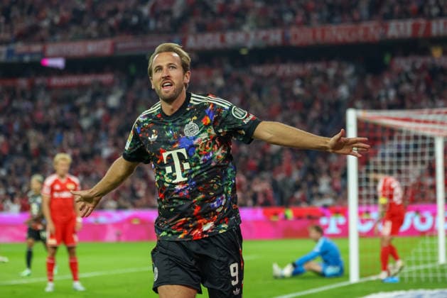 Jubel zum Tor zum 4:0 durch Harry Kane (FC Bayern Muenchen, 09), GER, FC Bayern Muenchen vs. 1. FC Union Berlin, Fussball, Bundesliga, 4. Spieltag, Saison 2026 2027, 18.09.2026, DFL DFB REGULATIONS PROHIBIT ANY USE OF PHOTOGRAPHS as IMAGE SEQUENCES and or QUASI-VIDEO, GER, FC Bayern Muenchen vs. 1. FC Union Berlin, Fussball, Bundesliga, 4. Spieltag, Saison 2026 2027, 18.09.2026 Muenchen Copyright: xEibner-Pressefoto JennixMaulx EP_JML