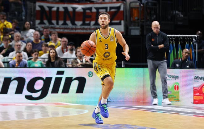 Jordan Ford am Ball Einzelbild Freisteller Aktion Basketball BBL Bundesliga Herren 1. Spieltag Saison 2026 2027 18.09.2026 ALBA Berlin vs. Niners Chemnitz 99ers