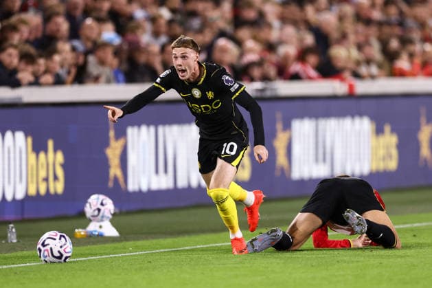 Brentford v Chelsea 18 September 2026, London - Premier League Football - Brentford v Chelsea - Cole Palmer of Chelsea reacts - Photo: Jacques Feeney Offside. London UK Copyright: xJacquesxFeeneyx xOffsidexOffside