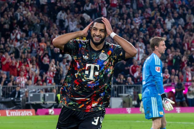 Fußball, Herren, Saison 2026 2027, 1. Bundesliga (4. Spieltag), FC Bayern München - 1. FC Union Berlin, Ismael Saibari (Bayern München), Jubel nach Tor zum 5:0, 18.09.2026, Copyright: xMatthiasxKochx