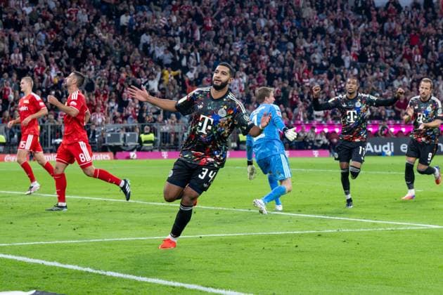 Fußball, Herren, Saison 2026 2027, 1. Bundesliga (4. Spieltag), FC Bayern München - 1. FC Union Berlin, Ismael Saibari (Bayern München), Jubel nach Tor zum 5:0, 18.09.2026, Copyright: xMatthiasxKochx