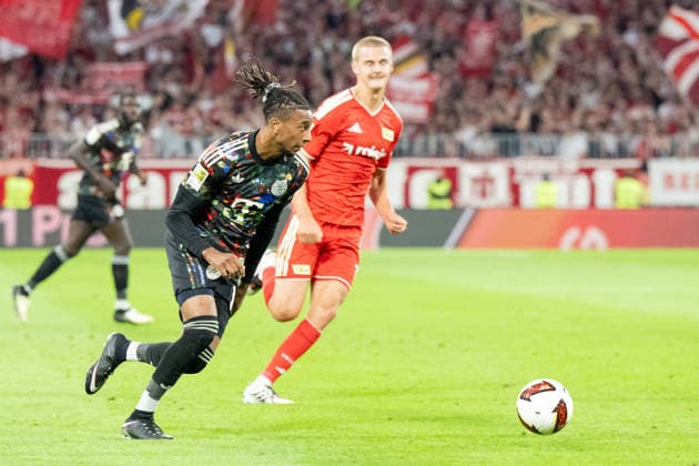 Michael Olise 17 (FC Bayern Muenchen), FC Bayern Muenchen - 1. FC Union Berlin, Fussball Bundesliga, 4. Spieltag, 18.09.2026 DFB regulations prohibit any use of photographs as image sequences and or quasi-video Muenchen Bayern Deutschland