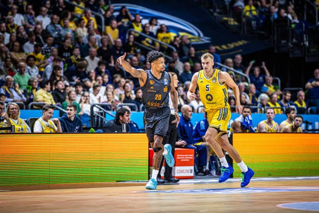 Basketball Berlin 18.09.2026 Saison 2026 2027 EasyCredit BBL 1. Bundesliga Männer, Herren Alba Berlin - NINERS Chemnitz Urald King (Chemnitz, No.20) Sam Griesel (Alba Berlin, No.05)