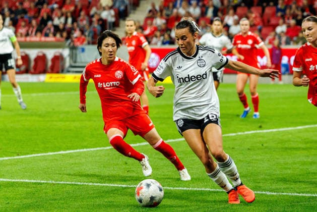 GPFBL, 1. FSV Mainz 05 - Eintracht Frankfurt, 18.09.2026, Mainz im Spiel der Google Pixel Frauen Bundesliga am 5. Spieltag der Saison 2026 27 zwischen dem 1. FSV Mainz 05 und Eintracht Frankfurt in der MEWA Arena, Mainz, 18.09.2026. Copyright: xBEAUTIFULxSPORTS Hahnex