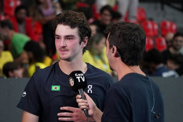 RECORD DATE NOT STATED match between Joao Fonseca and Dominic Stricker valid for the Davis Cup Brazil vs Switzerland 2026 Rio de Janeiro (RJ), 09 18 2026 - Sports Davis Cup Tennis RJ - Player Joao Fonseca during the Davis Cup, held at the Farmasi Arena, in the city of Rio de Janeiro this Friday, September 18, 2026.(Foto: Leonardo Antonio Thenews2 imago images) SPO  Copyright: xLeonardoxAntoniox