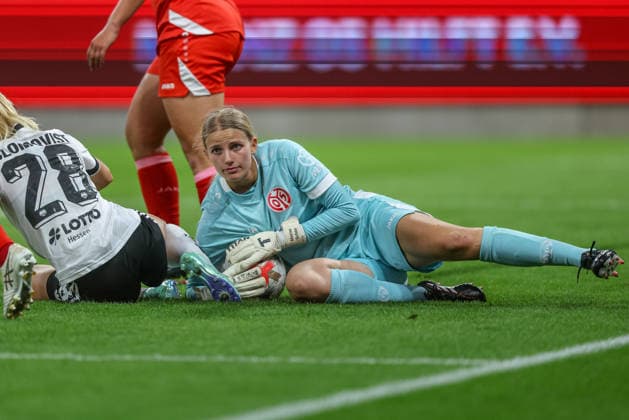 GER, Mainz, FSV Mainz 05 vs Eintracht Frankfurt, Google Pixel Frauen Bundesliga, Fussball, DFB, Spielzeit 2026 2027, MEWA Arena, 5. Spieltag im Bild: Marisa Schön (Mainz 05 Frauen 33) DFB DFL REGULATIONS PROHIBIT ANY USE OF PHOTOGRAPHS AS IMAGE SEQUENCES AND OR QUASI-VIDEO, 18.09.2026 Copyright: HMBxMedia HendrikxHamelau
