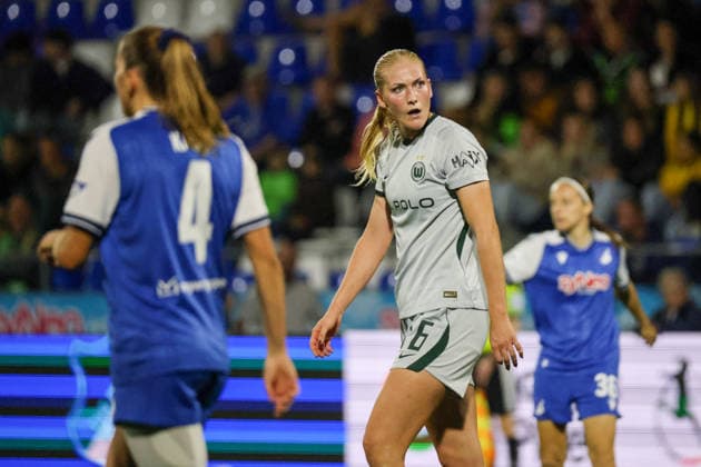 Sinsheim, Deutschland: 18.09.2026 - 1. Frauenbundesliga - 7. Spieltag - VfL Wolfsburg Frauen vs. TSG Hoffenheim Im Bild: Camilla Küver Kuever (Wolfsburg) frustriert und unzufrieden auf dem Spielfeld Copyright: HMBxMedia MadeleinexFantini