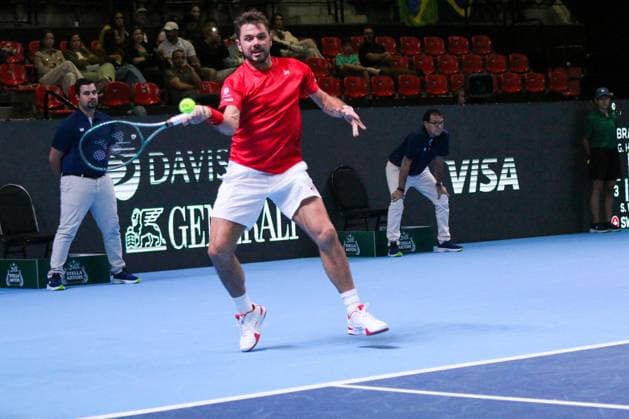 RECORD DATE NOT STATED Davis Cup - Gustavo Heide x Stan Wawrinka Rio de Janeiro (RJ) 18 09 2026 - Davis Cup Brazil Switzerland Tennis - Match between tennis players Gustavo Heide (BRA) and Stan Wawrinka (SUI), for the Davis Cup, at Farmasi Arena, in Barra da Tijuca, Rio de Janeiro(Foto: Lucas Simonin Gomes Thenews2 imago images) SPO  Copyright: xLucasxSimoninxGomesx