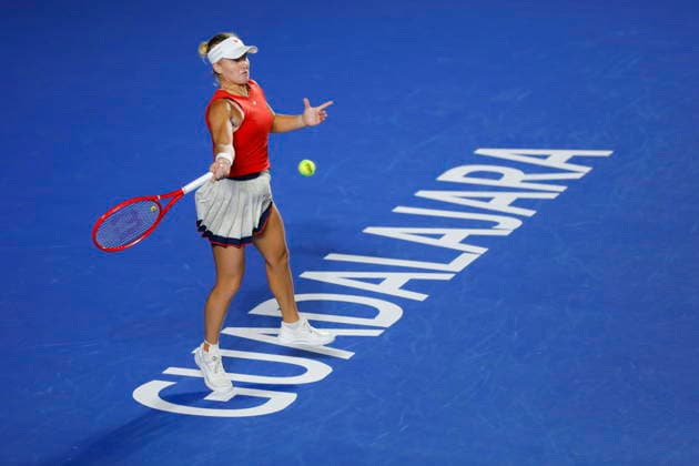 Guadalajara Open tennis tournament Peyton Stearns of the USA in action against Liudmila Samsonova of Russia during their Women s Singles semifinal tennis match at the Guadalajara Open WTA, Tennis Damen 500 in Guadalajara, Jalisco, Mexico, 18 September 2026. Guadalajara Mexico  Copyright: xFranciscoxGuascox