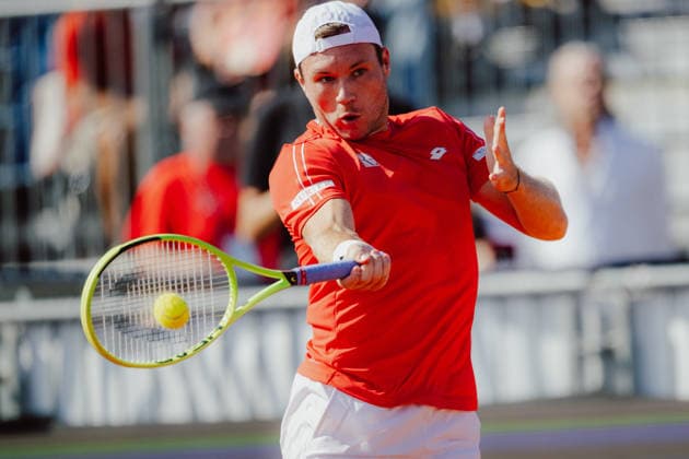 TENNIS - Davis Cup, AUT vs BEL VIENNA,AUSTRIA,19.SEP.26 - TENNIS - ITF Davis Cup, qualification round 2, Austria vs Belgium. Image shows Lukas Miedler (AUT).  GEPAxpictures xAlexanderxSolc