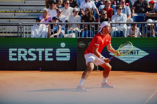 TENNIS - Davis Cup, AUT vs BEL VIENNA,AUSTRIA,19.SEP.26 - TENNIS - ITF Davis Cup, qualification round 2, Austria vs Belgium. Image shows Lukas Miedler (AUT).  GEPAxpictures xAlexanderxSolc