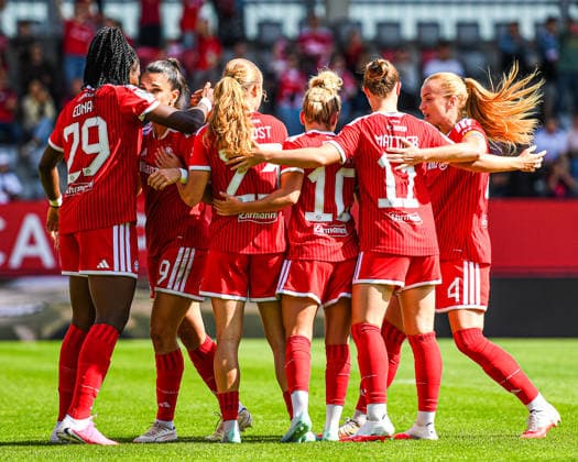 19.09.2026, München, Deutschland. Google Pixel Frauen-Bundesliga: FC Bayern München Frauen gegen 1. FC Köln Frauen am FC Bayern Campus. Edna Imade (FC Bayern Frauen) jubelt nach Ihrem Tor.