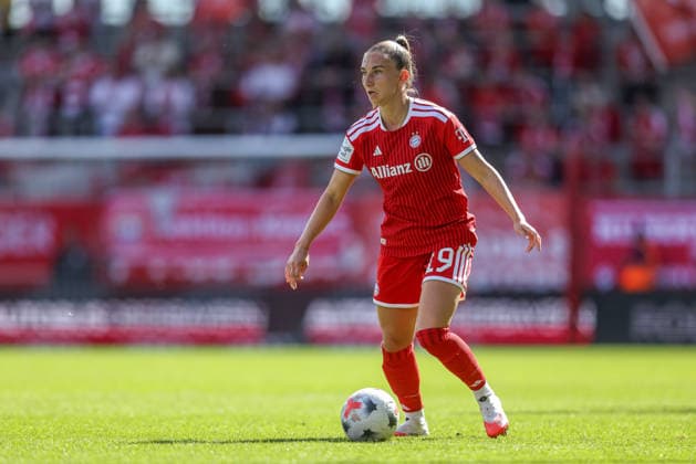 iGER, München, FC Bayern München vs FC Köln, Google Pixel Frauen Bundesliga, Fussball, DFB, Spielzeit 2026 2027, FC Bayern Campus, 5. Spieltag im Bild: Katharina Naschenweng (FC Bayern München Frauen 19) DFB DFL REGULATIONS PROHIBIT ANY USE OF PHOTOGRAPHS AS IMAGE SEQUENCES AND OR QUASI-VIDEO, 19.09.2026 Copyright: HMBxMedia HendrikxHamelau