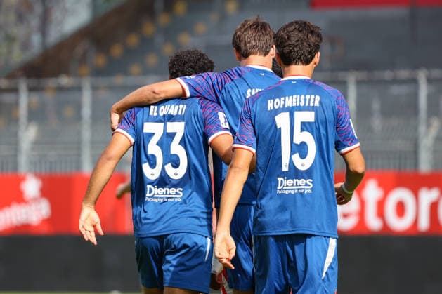 19.09.2026, xusrbx, Fussball Regionalliga Suedwest, FSV Mainz 05 U23 - 1.FC Kaiserslautern II v.l. Nassim el Quarti (1. FC Kaiserslautern II, 33), macht das Tor zum 1:0 in der 18. Spielminute, Mainz