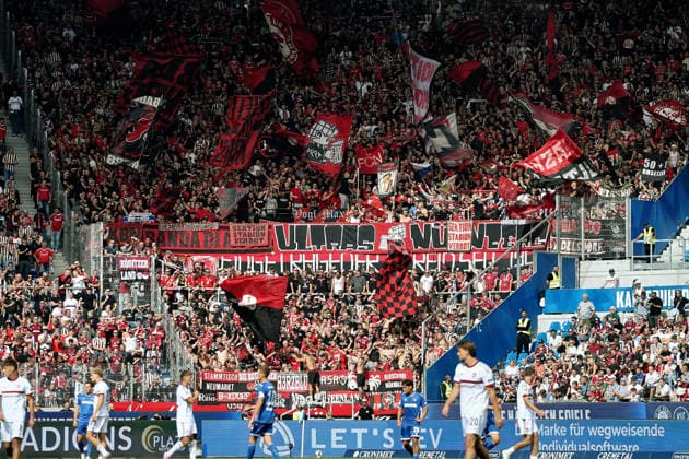 Fanblock FC Nuernberg GER, SC Karlsruhe - FC Nürnberg Fussball 6.Spieltag Spielzeit 2026 2027 2.Bundesliga 19.09.2026 (DFL DFB REGULATIONS PROHIBIT ANY USE OF PHOTOGRAPHS as IMAGE SEQUENCES and or QUASI-VIDEO). GER SC Karlsruhe - FC NÂ¸rnberg Fussball 6.Spieltag Spielzeit 2026 2027 19.09.2026 Copyright: xEibner-Pressefoto JoergxHirschx EP_JHH