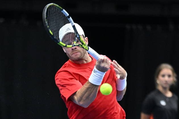 2026 Davis Cup men s team tennis World Championship, WM, Weltmeisterschaft match between the Czech Republic and the United States in Prague, Czech Republic, on September 19, 2026. Tennis doubles match Adam Pavlasek and Patrik Rikl of Czech Republic vs. Christian Harrison (pictured), Austin Krajicek of USA. (CTKxPhoto MichaelaxRihova) CTKPhotoP2026091903193  CTKPhotoP2026091903193