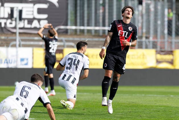 KOELN, GERMANY - SEPTEMBER 19, 2026: Niklas Castelle (Viktoria Köln, 44) is annoyed about a missed scoring chance during the 3rd division match on gameday 7 between Viktoria Koeln vs. FC Ingolstadt at the Sportpark Hoehenberg on September 19, 2026 in Koeln, Germany. DFL REGULATIONS PROHIBIT ANY USE OF PHOTOGRAPHS AS IMAGE SEQUENCES AND OR QUASI-VIDEO. Nordrhein-Westfalen Germany Copyright: xAxelxKohringx