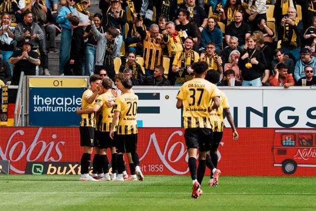 Deutschland: Fussball 3. Liga 2026 - 2027, 7. Spieltag - Alemannia Aachen vs Fortuna Düsseldorf - Tivoli (Aachen): 1 zu 0, Jubel, Tor, Führung, Treffer, Freude, feiern, Emotionen durch Lukas Scepanik (Alemannia Aachen, 7) Copyright: xThiemoxRudolphx