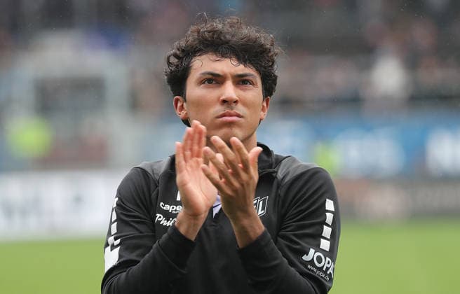 Jonathan Gomez (VfL Osnabrueck) Fussball, Herren, Saison 2026 2027, 2.BL, Holstein Stadion, Holstein Kiel gegen VfL Osnabrueck, 1-1 DFL REGULATIONS PROHIBIT ANY USE OF PHOTOGRAPHS AS IMAGE SEQUENCES AND OR QUASI-VIDEO.
