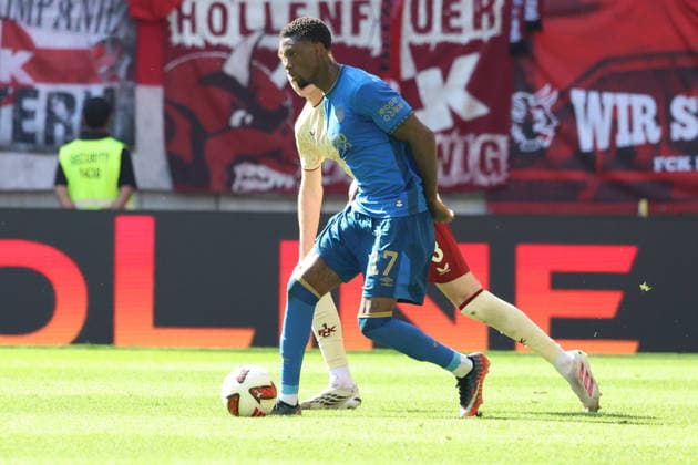 19.09.2026, xrekx, Fussball 2.Bundesliga, 1.FC Kaiserslautern - Eintracht Braunschweig v.l. Aaron Opoku (Eintracht Braunschweig) (DFL DFB REGULATIONS PROHIBIT ANY USE OF PHOTOGRAPHS as IMAGE SEQUENCES and or QUASI-VIDEO) Kaiserslautern