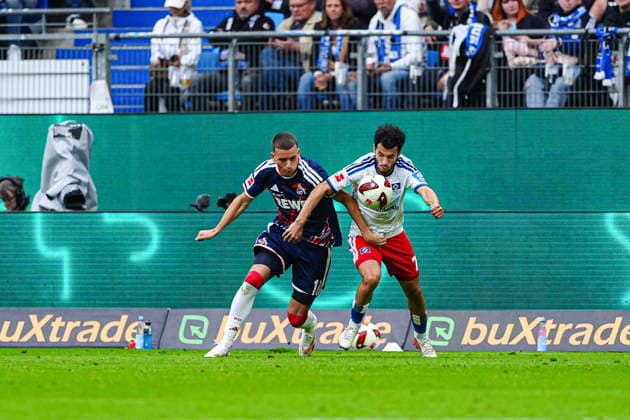 Said El Mala (1. FC Köln, 10), Zakaria El Ouahdi (Hamburger SV, 07) GER, Hamburger SV vs. 1. FC Köln, Fußball, 1. Bundesliga, Spieltag 04, Saison 2026 2027, 19.09.2026 DFL REGULATIONS PROHIBIT ANY USE OF PHOTOGRAPHS AS IMAGE SEQUENCES AND OR QUASI-VIDEO GER, Hamburger SV vs. 1. FC Köln, Fußball, 1. Bundesliga, Spieltag 04, Saison 2026 2027, 19.09.2026 Hamburg Copyright: xEibner-Pressefoto MarcelxvonxFehrnx EP_MFN