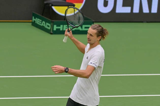 Schlussjubel Schlußjubel Emotion Freude Alexander Zverev GER 19.09.2026 ¢ Tennis ¢ Davis Cup Qualifiers 2. Runde ¢ Deutschland vs Kroatien , heristo-arena, Halle (Westfalen), NRW Germany
