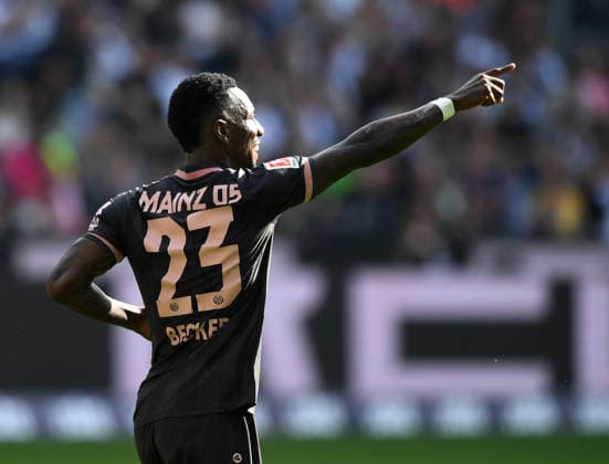 19.09.2026, xophax, Fussball 1.Bundesliga.DFL.Fußball. Bor.Mönchengladbach gegen 1.FSV Mainz 05. Sheraldo Becker ( Mainz 05 ) nach seinem Tor zum 2 zu 1 für Mainz . (DFL DFB REGULATIONS PROHIBIT ANY USE OF PHOTOGRAPHS as IMAGE SEQUENCES and or QUASI-VIDEO) Mönchengladbach