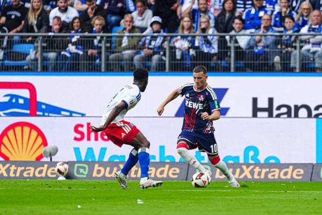 Albert Sambi Lokonga (Hamburger SV, 06), Said El Mala (1. FC Köln, 10) GER, Hamburger SV vs. 1. FC Köln, Fußball, 1. Bundesliga, Spieltag 04, Saison 2026 2027, 19.09.2026 DFL REGULATIONS PROHIBIT ANY USE OF PHOTOGRAPHS AS IMAGE SEQUENCES AND OR QUASI-VIDEO GER, Hamburger SV vs. 1. FC Köln, Fußball, 1. Bundesliga, Spieltag 04, Saison 2026 2027, 19.09.2026 Hamburg Copyright: xEibner-Pressefoto MarcelxvonxFehrnx EP_MFN