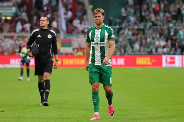 19.09.26, GER, Fussball, 1.FBL Männer, 4. Spieltag, Saison2026 2027, SV Werder Bremen vs. FC Augsburg Halbzeitpause 0:1. Niclas Füllkrug Niclas Fuellkrug (SV Werder Bremen 10) Bremen Weserstadion Bremen Germany Copyright: xnordphotoxGmbHx xTauchnitzx