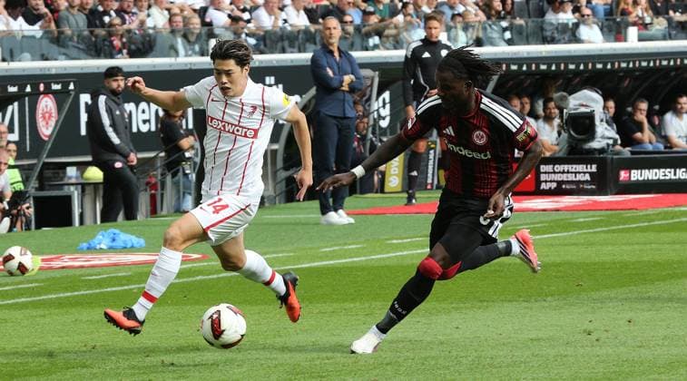 19.09.2026 xmgoodx Frankfurt am Main, Deutsche Bank Park Bundesliga Saison 2026 2027 Eintracht Frankfurt - SC Freiburg Lilian Brassier (3, Eintracht Frankfurt) gegen Yuito Suzuki (Freiburg) DFL DFB REGULATIONS PROHIBIT ANY USE OF PHOTOGRAPHS AS IMAGE SEQUENCES AND OR QUASI-VIDEO.