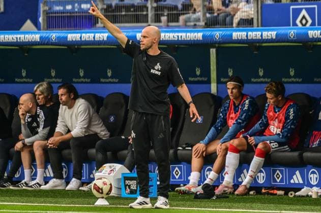 René Wagner Cheftrainer ( Köln ) Deutschland , Hamburg , Volksparkstadion , Fussball , 1 . Bundesliga , Hamburger SV - 1 FC Köln