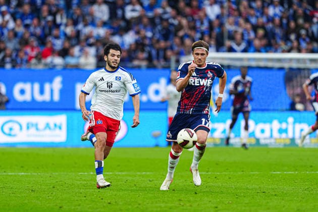 Zakaria El Ouahdi (Hamburger SV, 07), Alessio Castro-Montes (1. FC Köln, 17) GER, Hamburger SV vs. 1. FC Köln, Fußball, 1. Bundesliga, Spieltag 04, Saison 2026 2027, 19.09.2026 DFL REGULATIONS PROHIBIT ANY USE OF PHOTOGRAPHS AS IMAGE SEQUENCES AND OR QUASI-VIDEO GER, Hamburger SV vs. 1. FC Köln, Fußball, 1. Bundesliga, Spieltag 04, Saison 2026 2027, 19.09.2026 Hamburg Copyright: xEibner-Pressefoto MarcelxvonxFehrnx EP_MFN