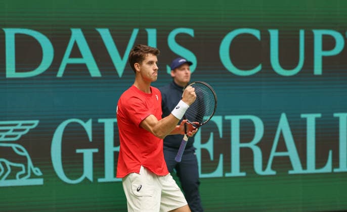 Matej Dodig, Davis Cup Germany vs. Croatia, Heristo Arena, Halle Westf., Germany Tennis - Davis Cup 20026 - - Heristo Arena - Halle West - Northrhine Westphalia - Germany - 19 September 2026. Copyright: xJuergenxHasenkopfx