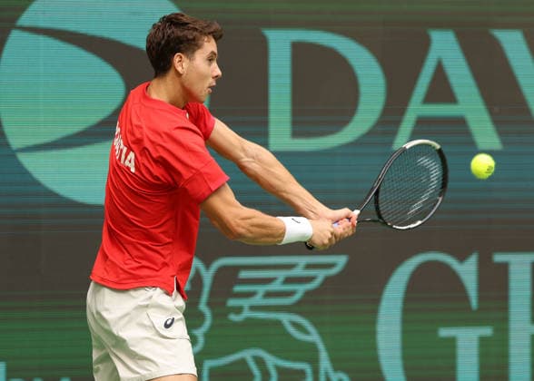 Matej Dodig, Davis Cup Germany vs. Croatia, Heristo Arena, Halle Westf., Germany Tennis - Davis Cup 20026 - - Heristo Arena - Halle West - Northrhine Westphalia - Germany - 19 September 2026. Copyright: xJuergenxHasenkopfx