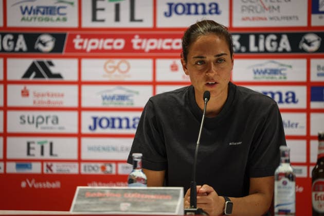 3. Liga - Saison 2026 27 - Victoria Köln - FC Ingolstadt 04 - Cheftrainerin Sabrina Wittmann (FCI) bei der PK nach dem Spiel - XXXXX - Foto: Meyer Jürgen 3. Liga - Saison 2026 27 - Victoria Köln - FC Ingolstadt 04